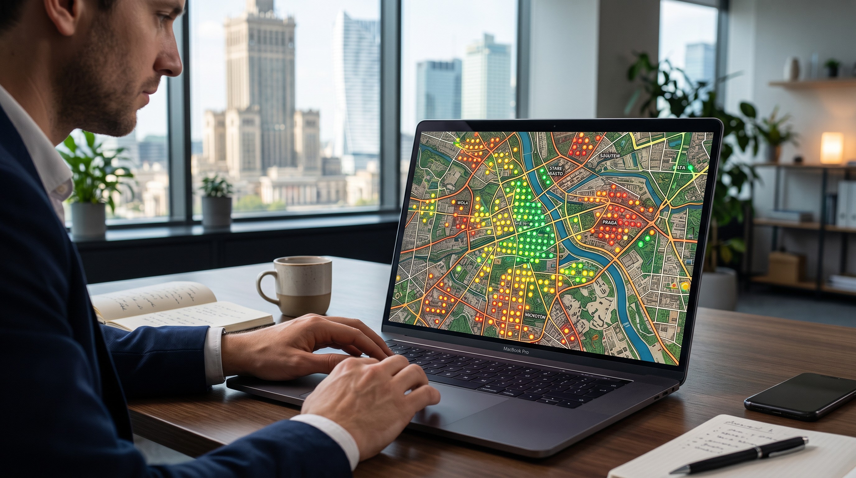 Jak sprawdzić pozycję wizytówki Google - mapa wyników zamiast jednego rankingu